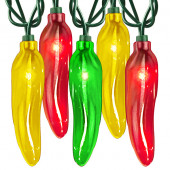 (35) Bulbs - Multi-Color Chili Pepper Lights
